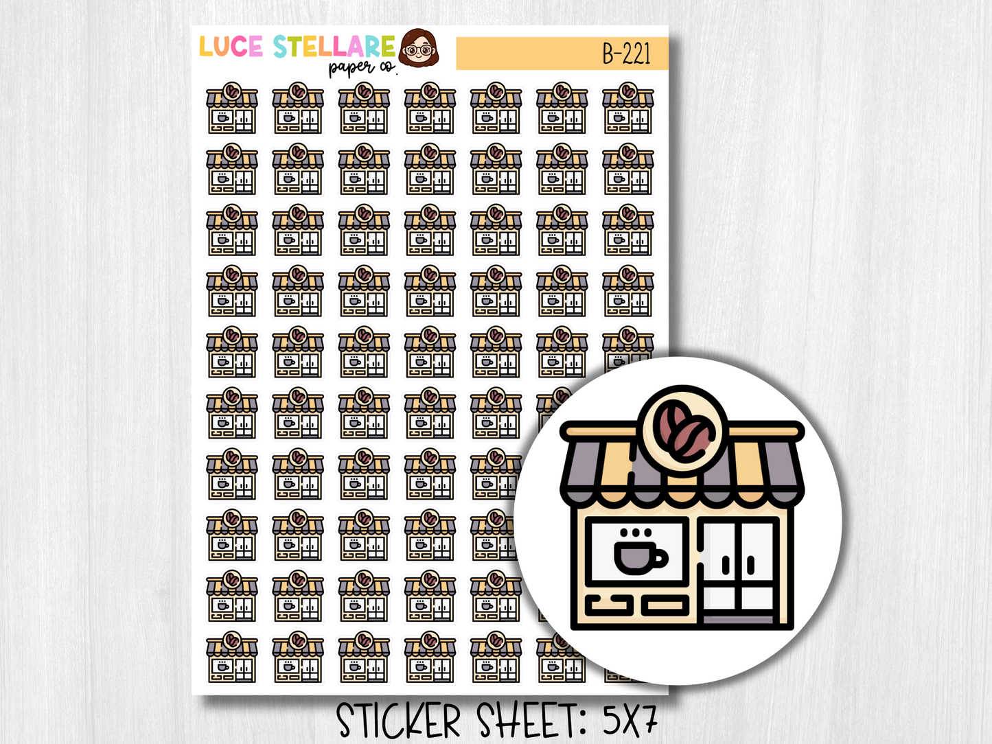 Coffee Shop Planner Stickers / B-221