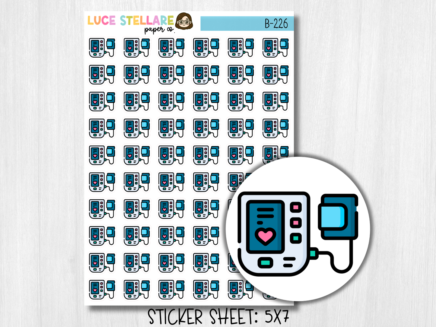 Blood Pressure Planner Stickers / B-226