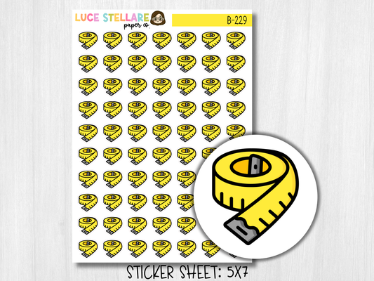 Tape Measure Planner Stickers / B-229