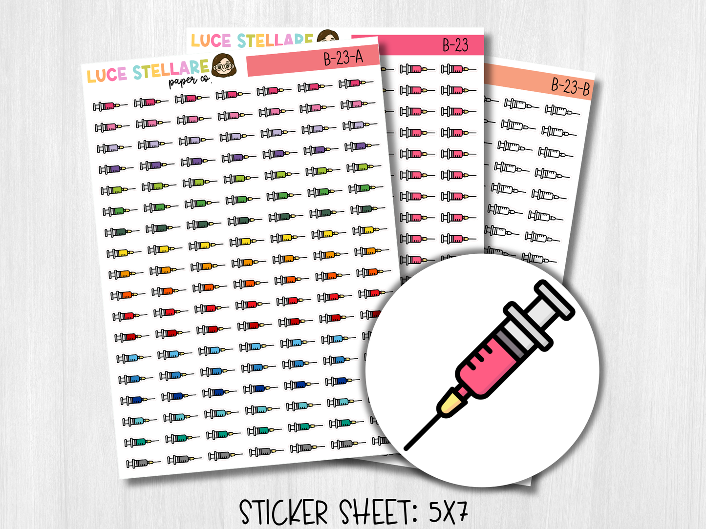 Syringe Icon Stickers / B-23