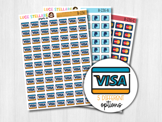 Credit Card Planner Stickers / B-236