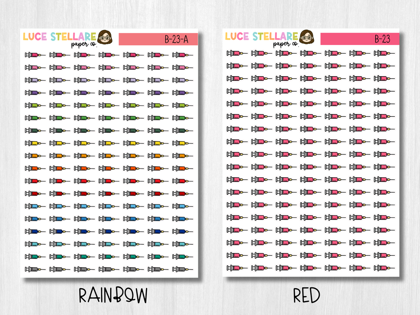 Syringe Icon Stickers / B-23