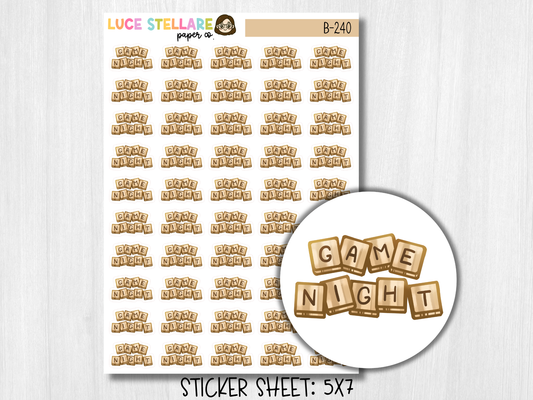 Game Night Planner Stickers / B-240