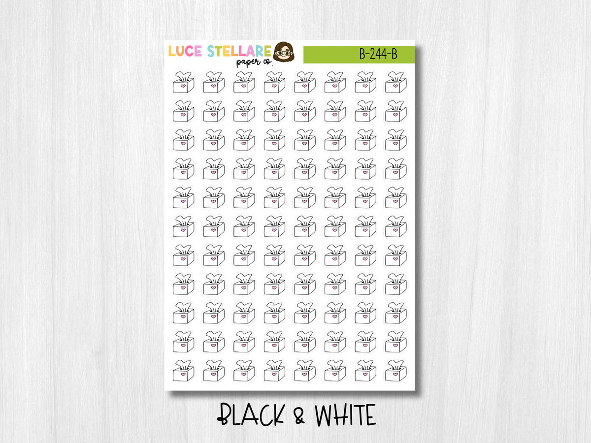 Tissue Box Planner Stickers / Sick Day Planner Stickers /B-244
