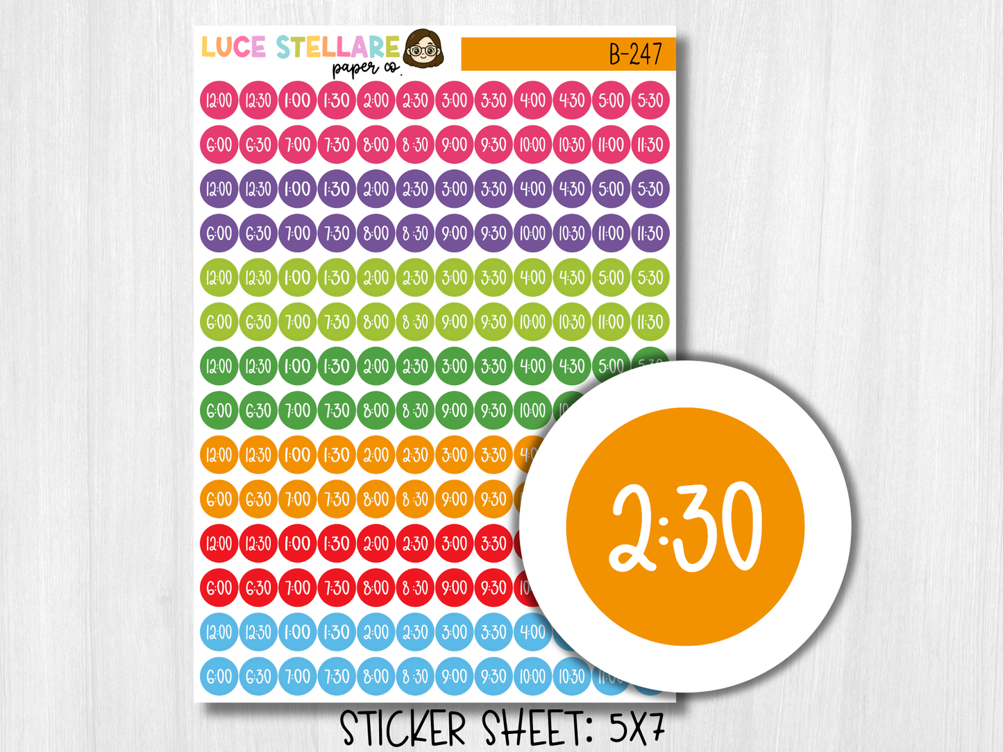 Time Dots Planner Stickers / B-247