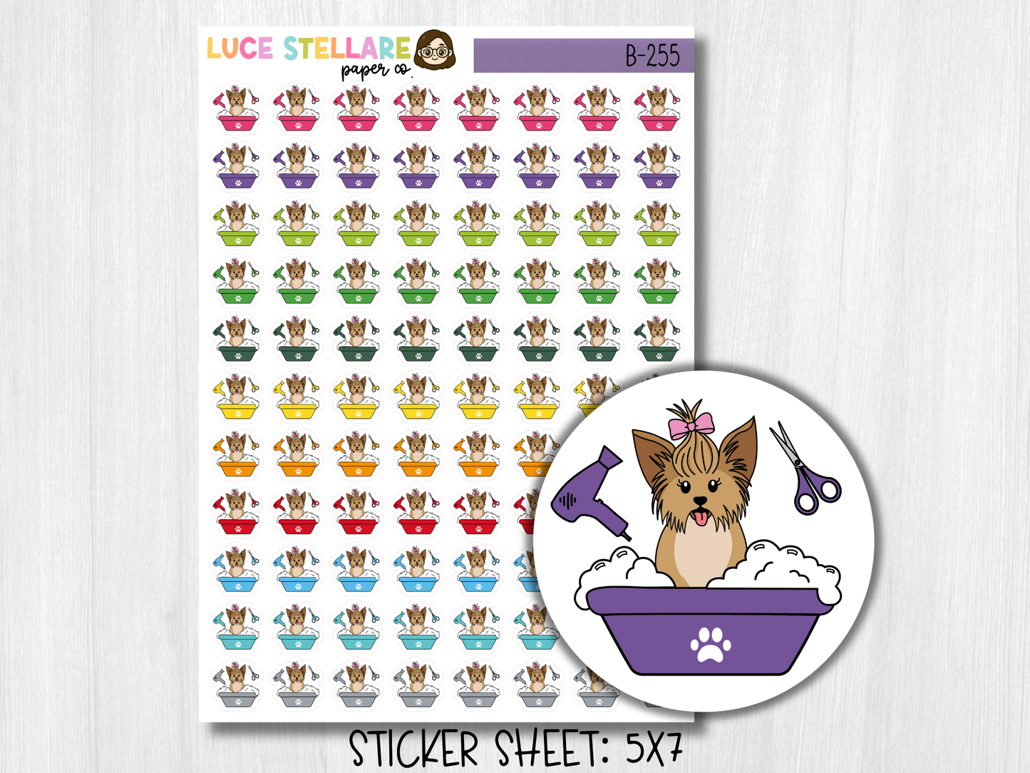 Dog Grooming Planner Stickers / B-255