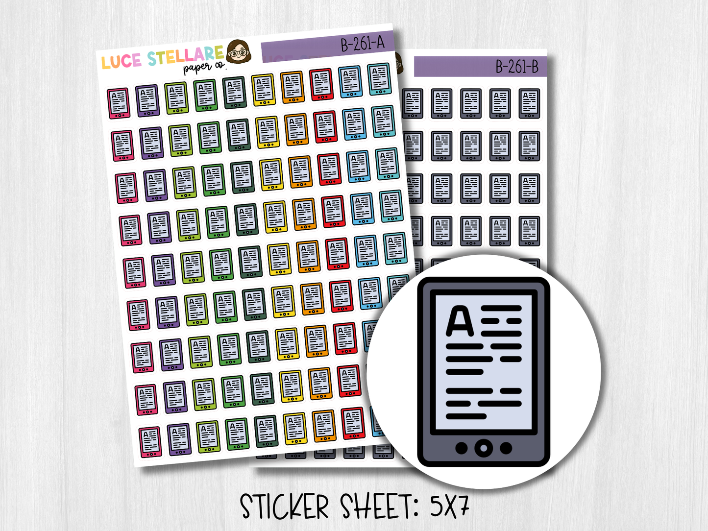 E-reader Planner Stickers / B-261