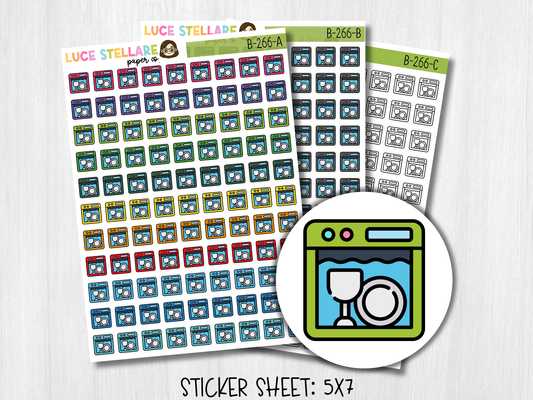 Dishwasher Icon Planner Stickers / B-266