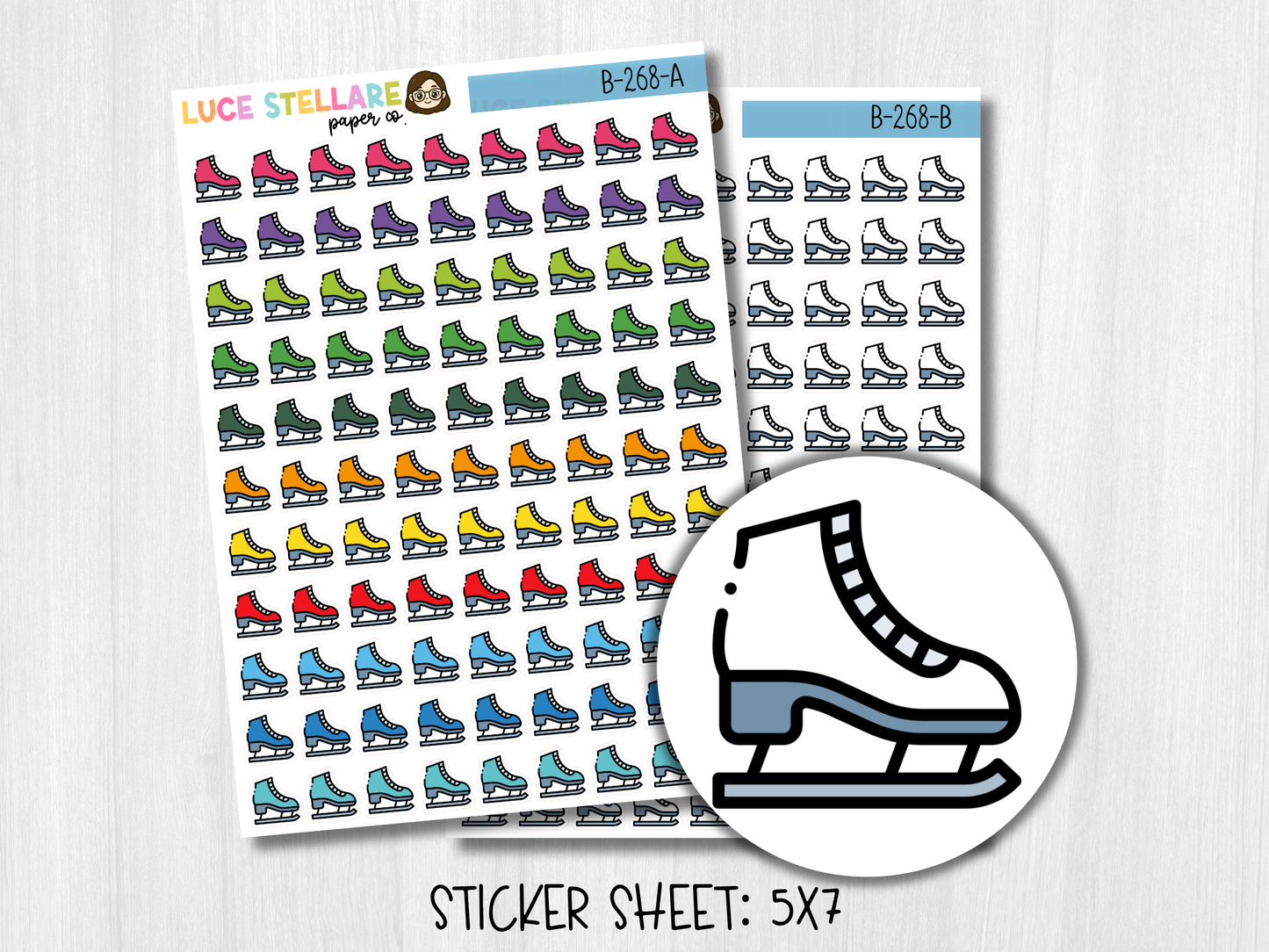 Ice Skates Planner Stickers / B-268