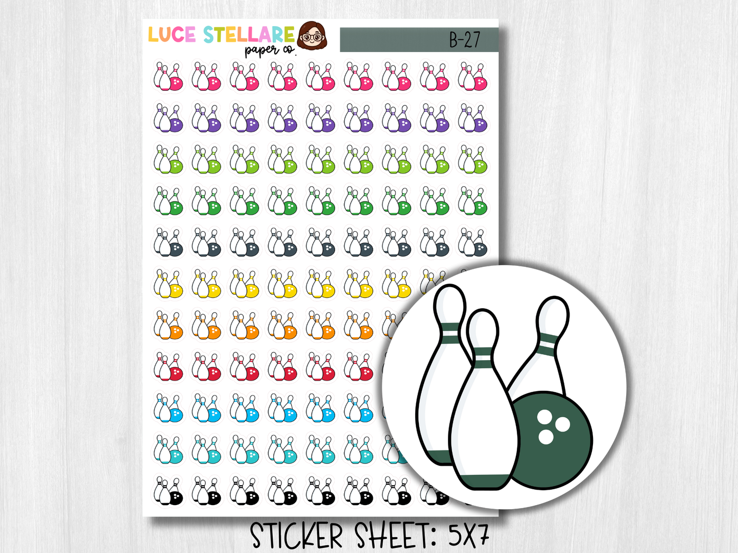 Bowling Planner Stickers /  B-27