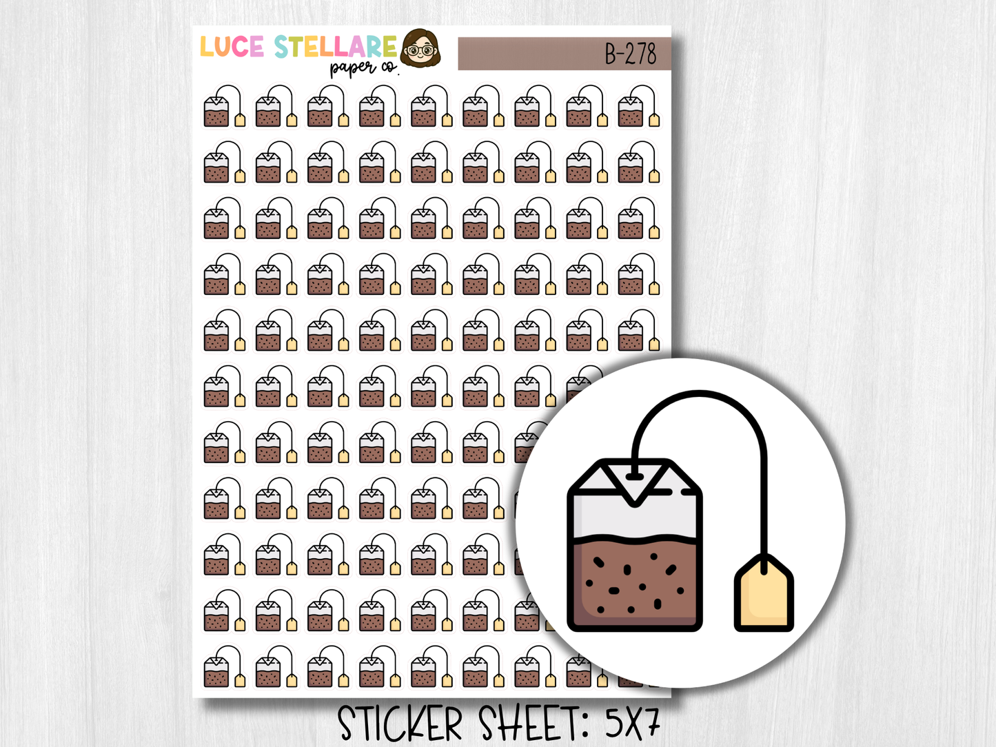 Tea Bag Planner Stickers / B-278