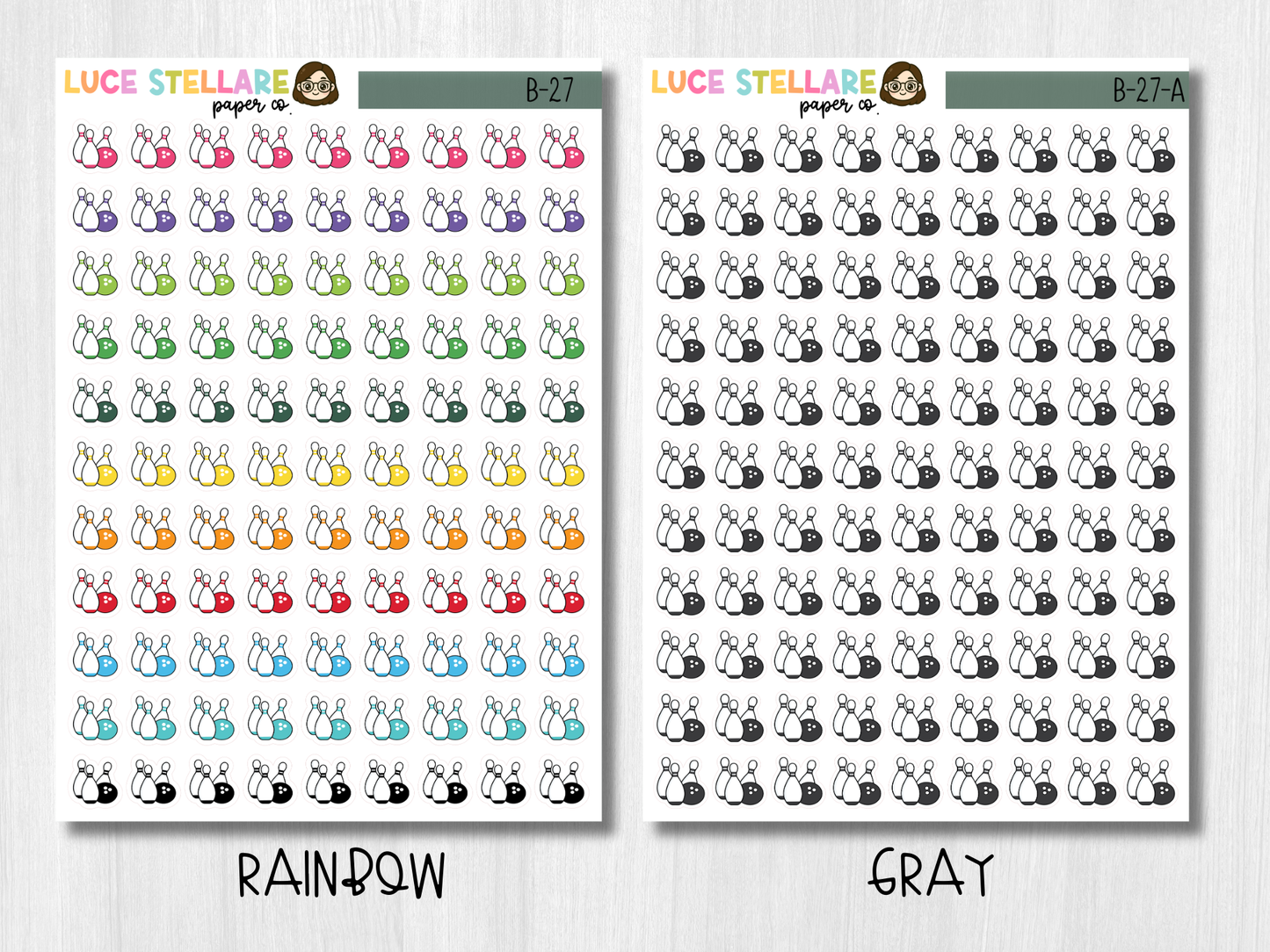 Bowling Planner Stickers /  B-27
