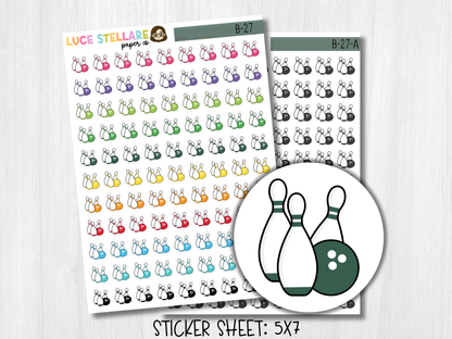 Bowling Planner Stickers /  B-27