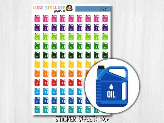 Oil Change Planner Stickers /  B-281