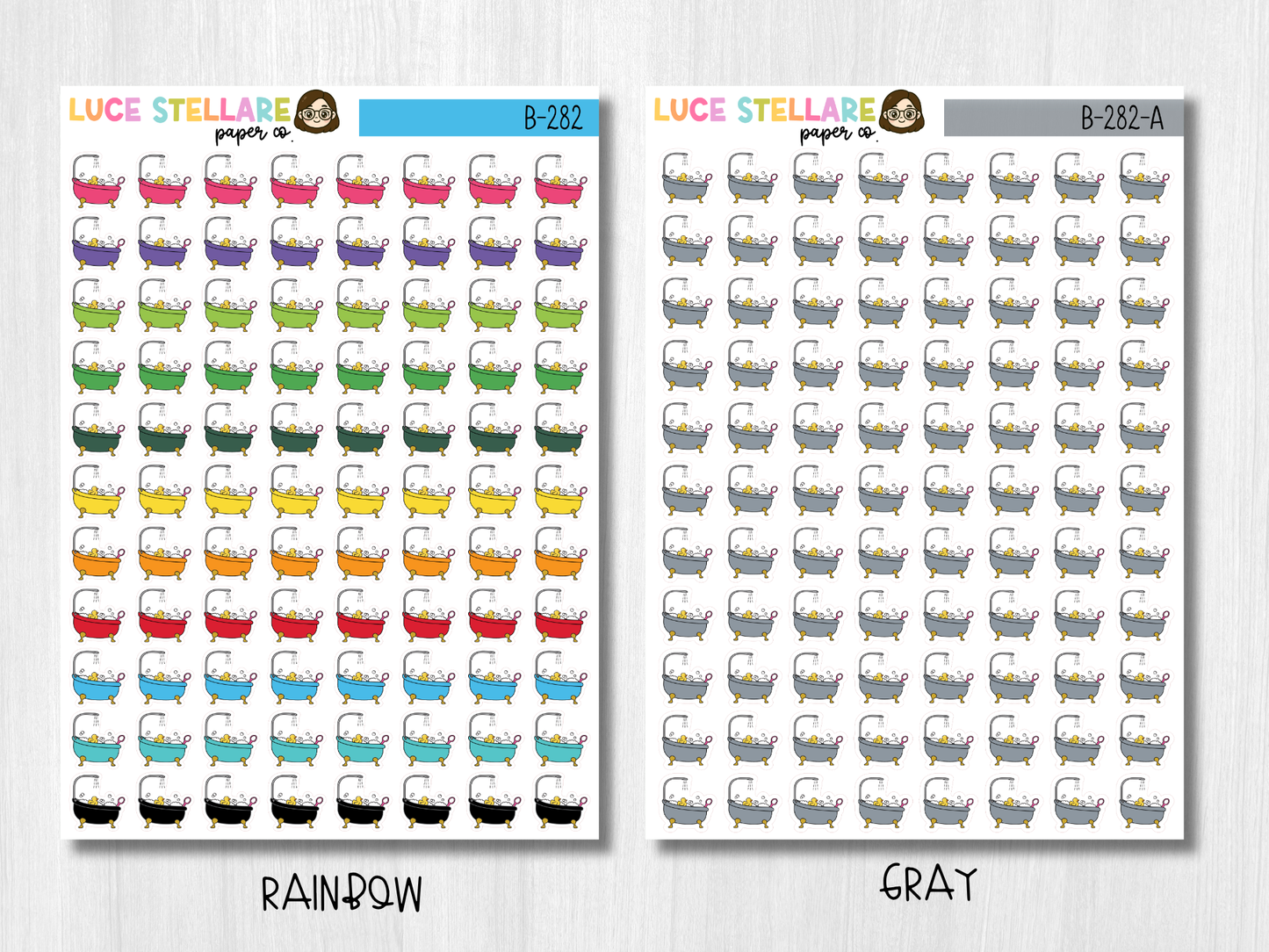 Bathtub Planner Stickers / B-282