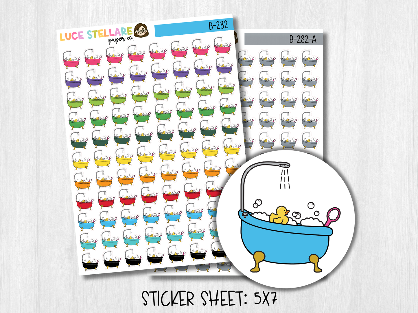 Bathtub Planner Stickers / B-282
