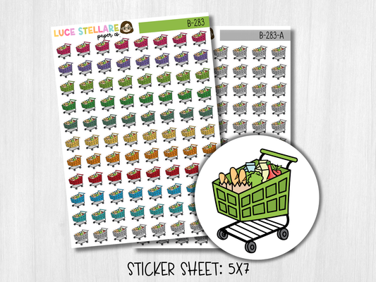 Grocery Carts Planner Stickers / B-283