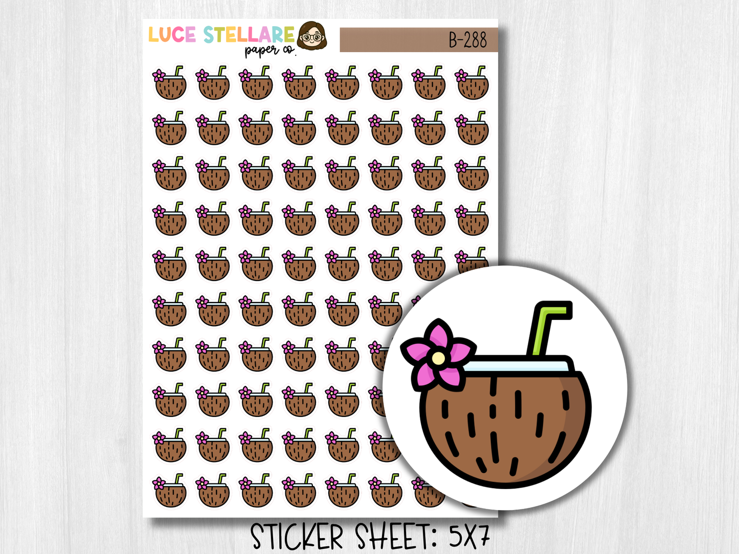 Coconut Planner Stickers / B-288