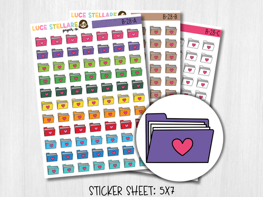 File Folder Icon Planner Stickers / B-28