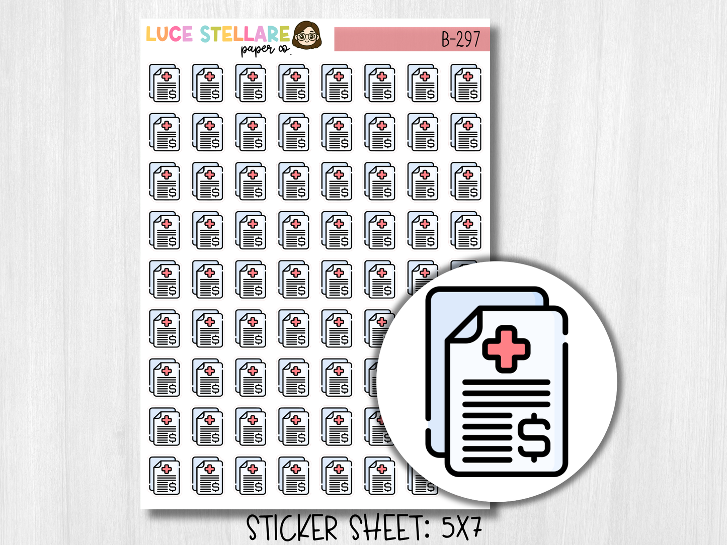 Medical Bill Planner Stickers / B-297