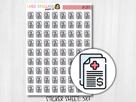 Medical Bill Planner Stickers / B-297