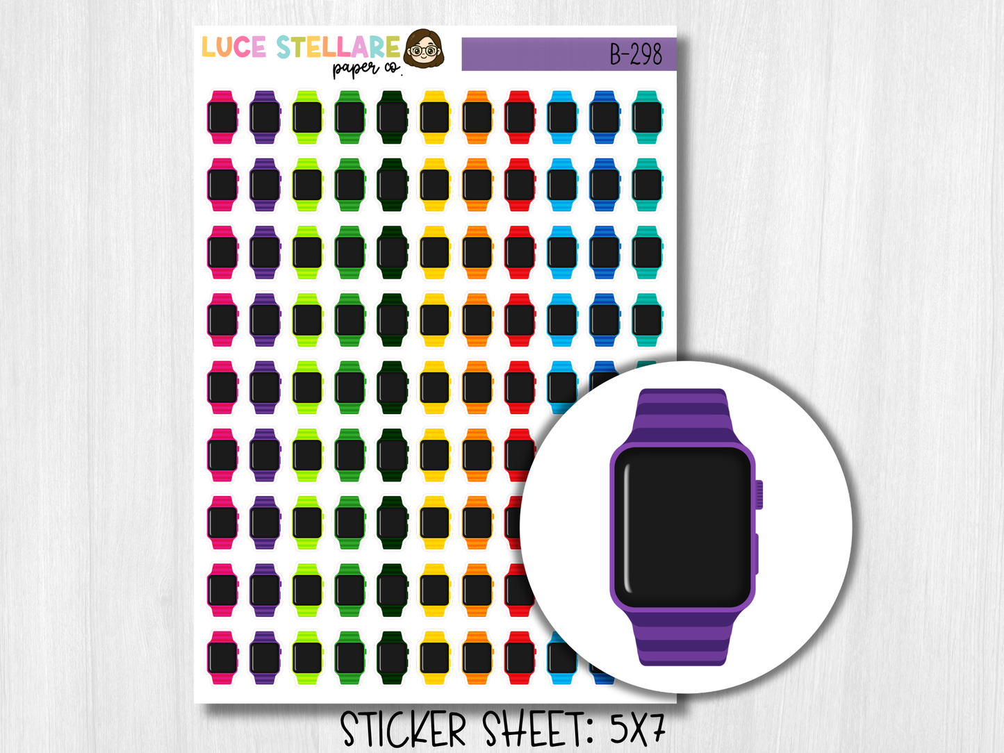 Smart Watch Activity Rings Planner Stickers / B-298