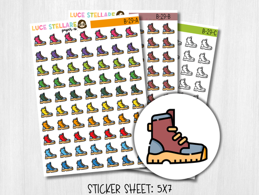 Hiking Boot Icon Planner Stickers / B-29