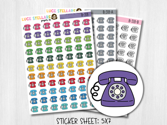 Telephone Planner Stickers / B-318