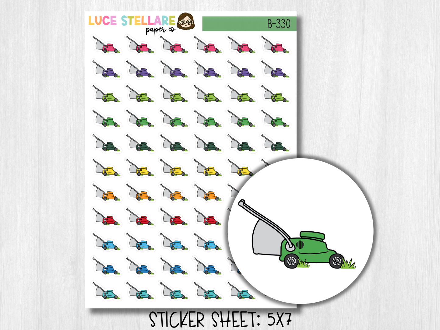 Lawn Mower Planner Stickers / 330