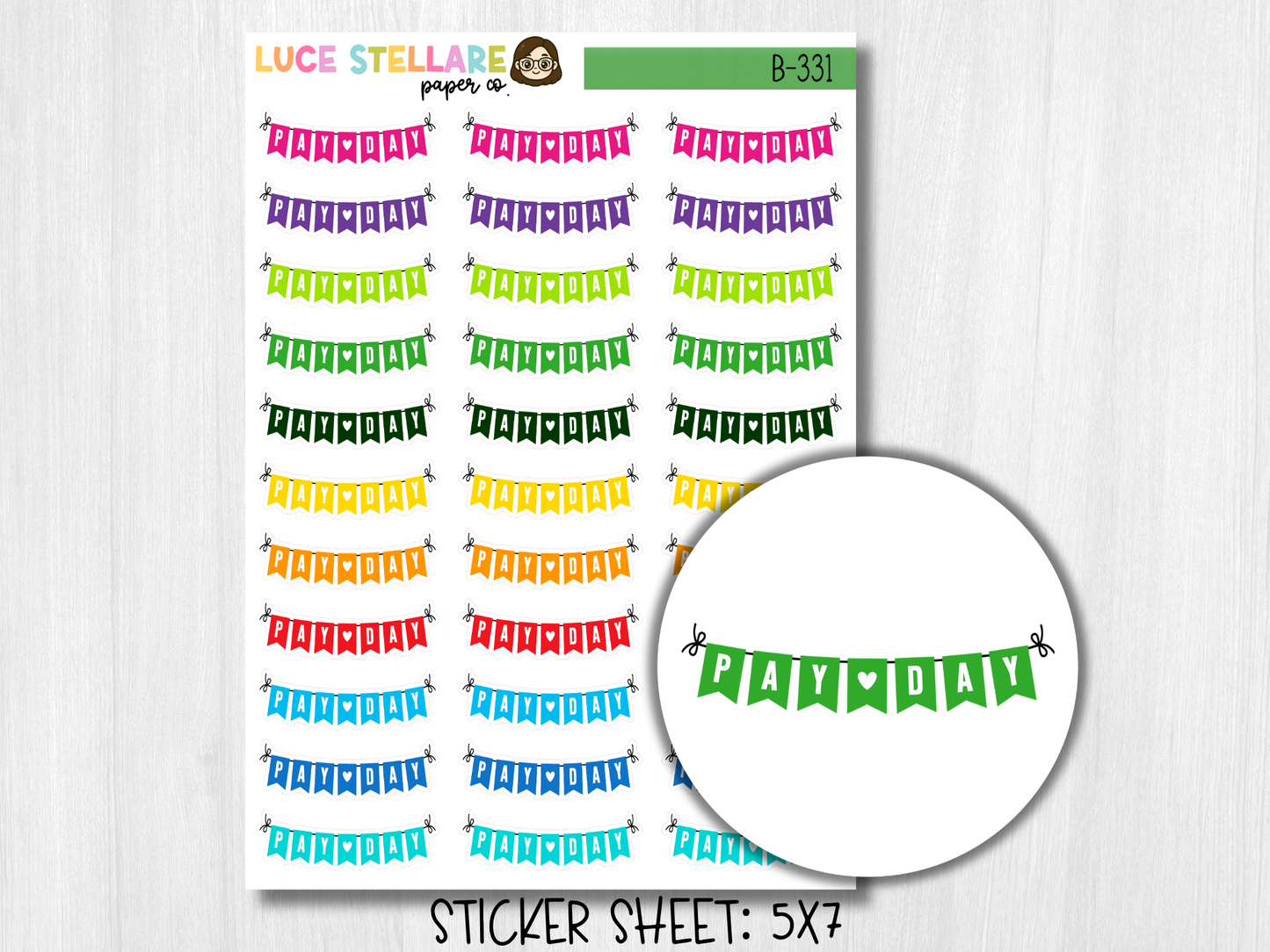 Payday Banner Planner Stickers / B-331