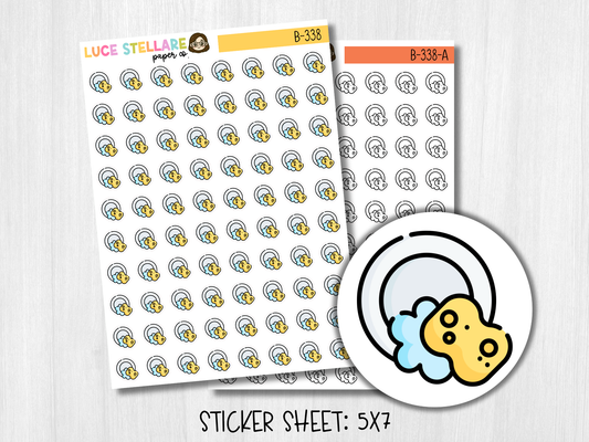 Wash Dishes Icon Planner Stickers / B-338
