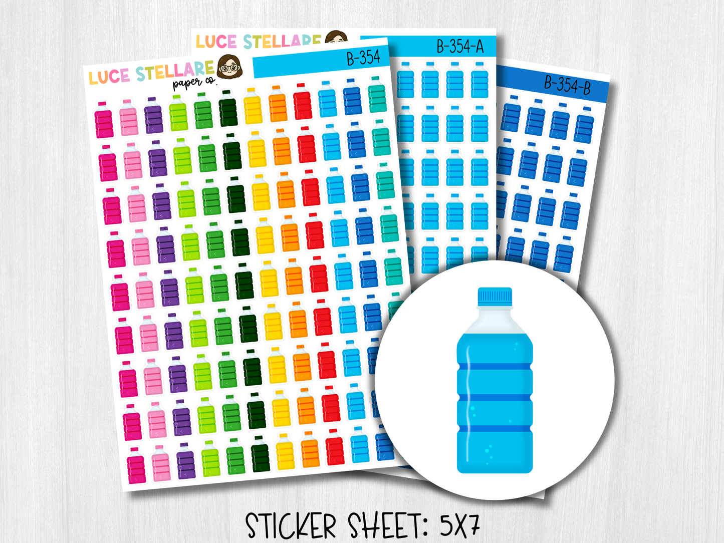 Water Bottle Planner Stickers / B-354