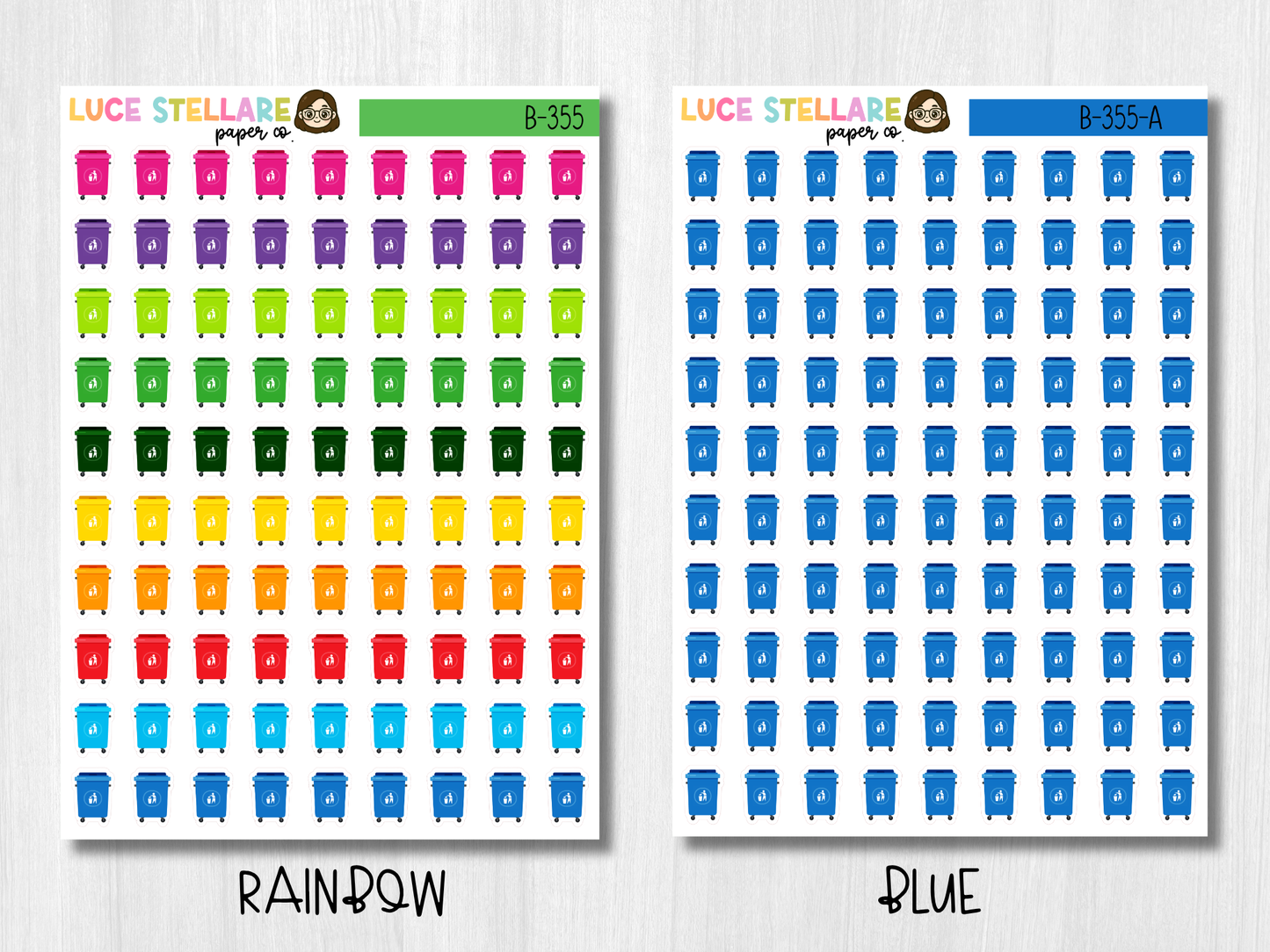 Trash Day Reminder Planner Stickers / B-355