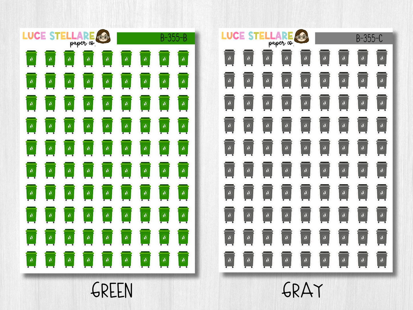 Trash Day Reminder Planner Stickers / B-355