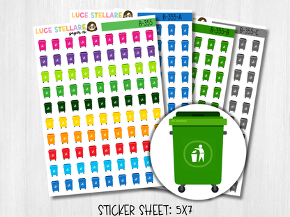 Trash Day Reminder Planner Stickers / B-355