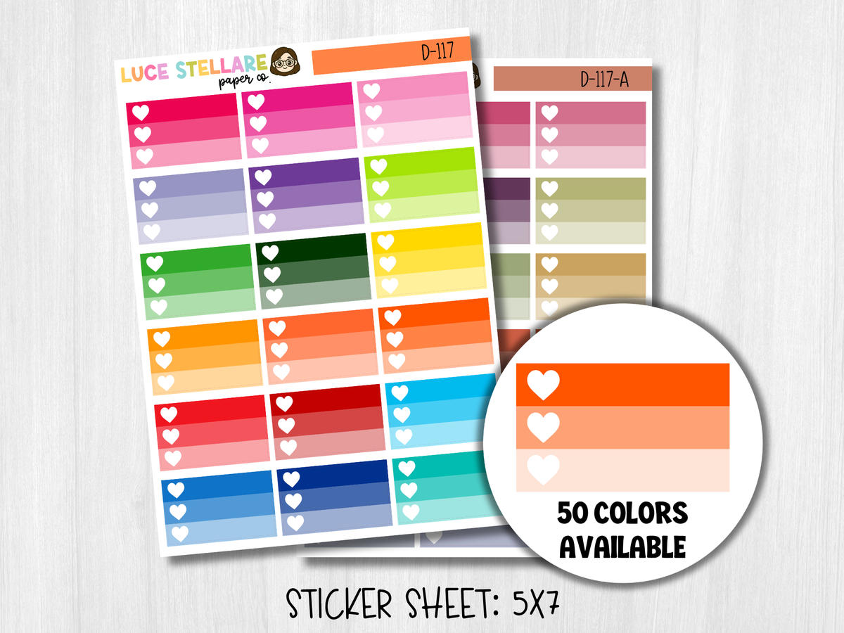 Ombre Checklist Half Box Planner Stickers / D-117