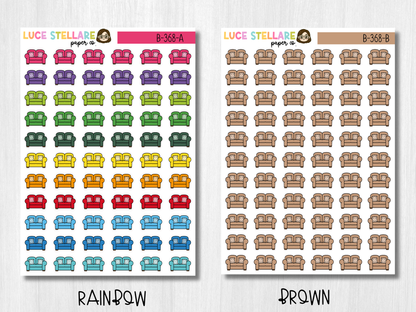 Couch / Sofa Icon Planner Stickers / B-368
