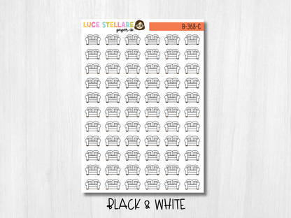 Couch / Sofa Icon Planner Stickers / B-368