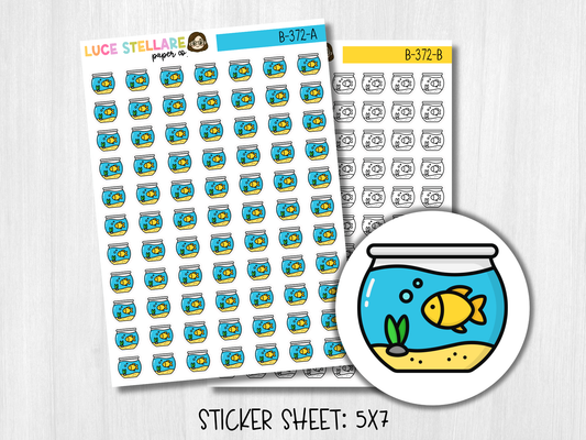 Fish Tank Icon Planner Stickers / B-372