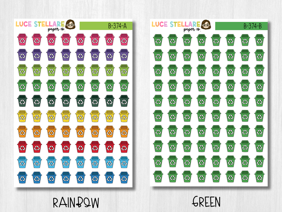 Recycle Trash Can Icon Planner Stickers / B-374