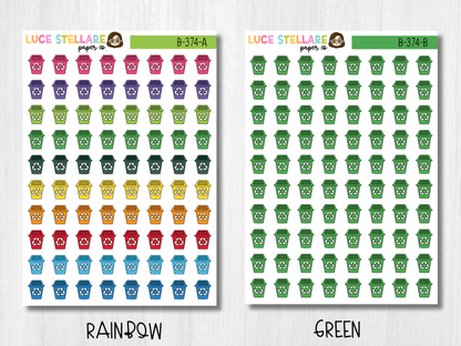 Recycle Trash Can Icon Planner Stickers / B-374
