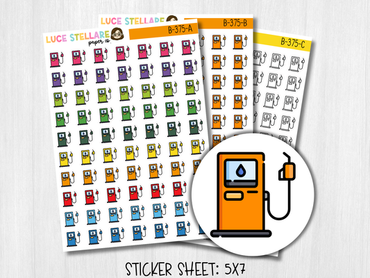 Gas Pump Icon Planner Stickers / B-375
