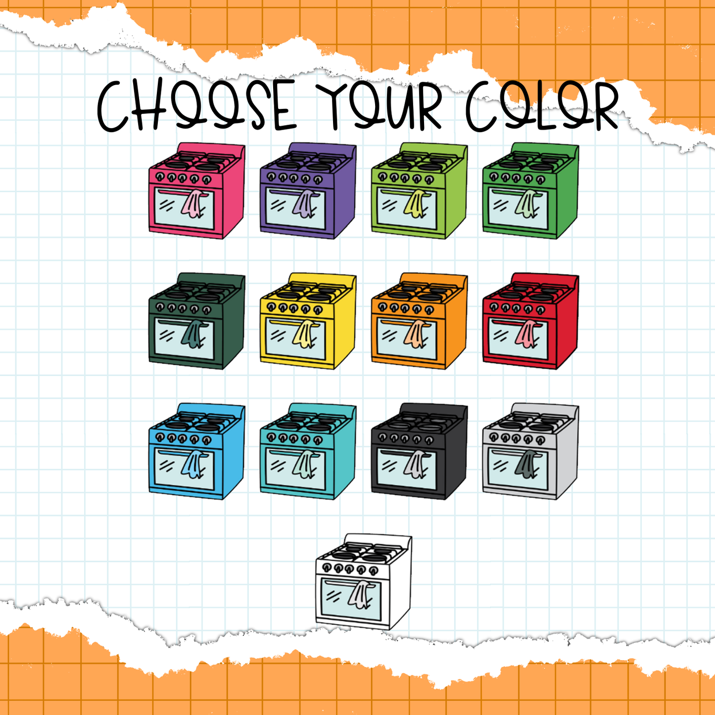 Stove Icon Stickers / B-324