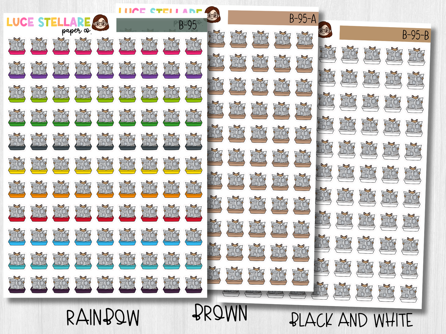 Cat Litter Planner Stickers /  B-95