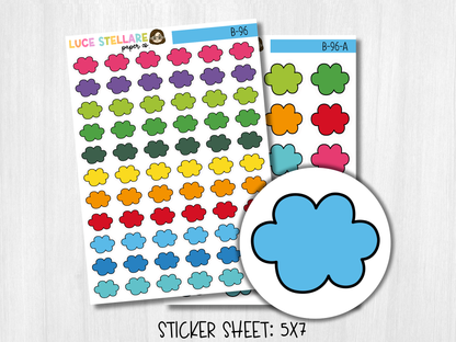 Doodle Cloud Box Planner Stickers /  B-96