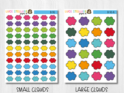 Doodle Cloud Box Planner Stickers /  B-96