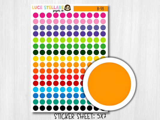 Tiny Dots Planner Stickers /  B-98