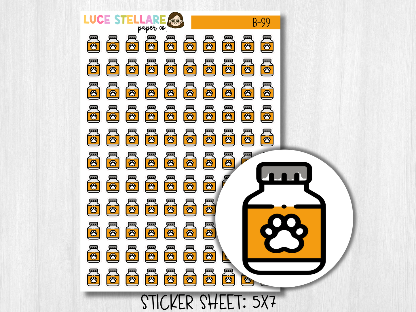 Pet Medication Planner Stickers / B-99