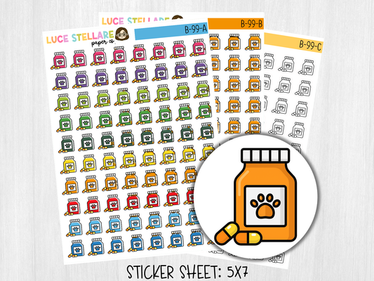 Pet Medication Icon Planner Stickers / B-99