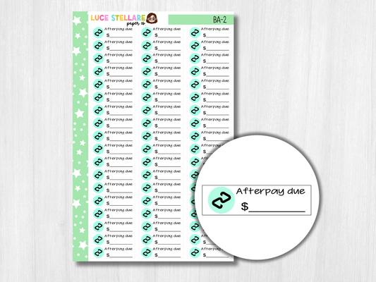 Afterpay Bill Due Stickers / BA-02